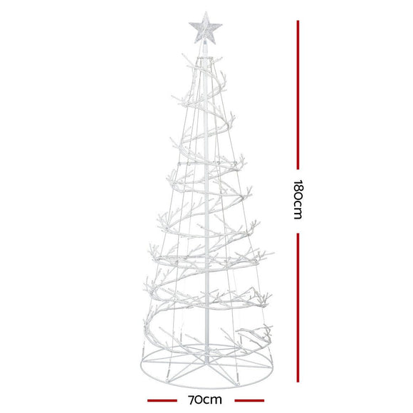 Jingle Jollys Christmas Tree 1.8M 6FT LED Xmas Decoration Cold White Lights - RnR Galore