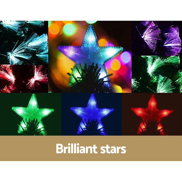 Jingle Jollys Christmas Tree 2.1M 7FT LED Xmas Multi Colour Lights Optic Fibre - RnR Galore