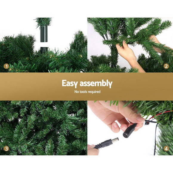 Jingle Jollys Christmas Tree 2.1m Xmas Tree Decoration 8 Light Mode Multi Colour - RnR Galore