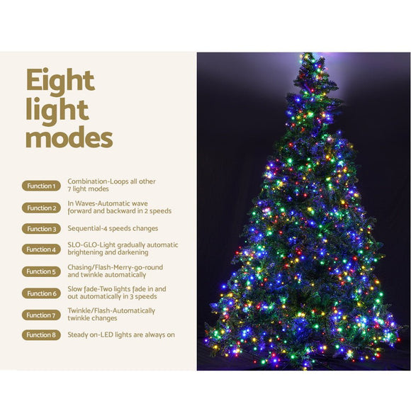 Jingle Jollys Christmas Tree 2.1m Xmas Tree Decoration 8 Light Mode Multi Colour - RnR Galore