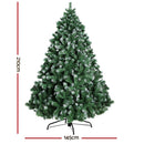 Jingle Jollys Christmas Tree 2.1M Xmas Trees Decorations Snowy 1250 Tips - RnR Galore