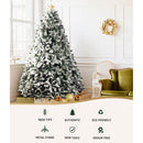 Jingle Jollys Christmas Tree 2.4M Xmas Tree Decorations Snow Flocked 1500 Tips - RnR Galore