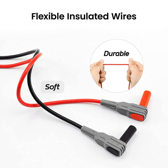 KAIWEETS Soft Silicone Electrician Test Leads Kit CAT III 1000V & CAT IV 600V with Alligator Clips and Needle Probe for Fluke/AstroAI/INNOVA Multimeter Electronic Clamp Meter 8PCS - RnR Galore