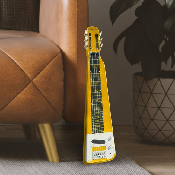 Karrera 29in 6 - String Lap Steel Hawaiian Guitar - Metallic Gold - RnR Galore