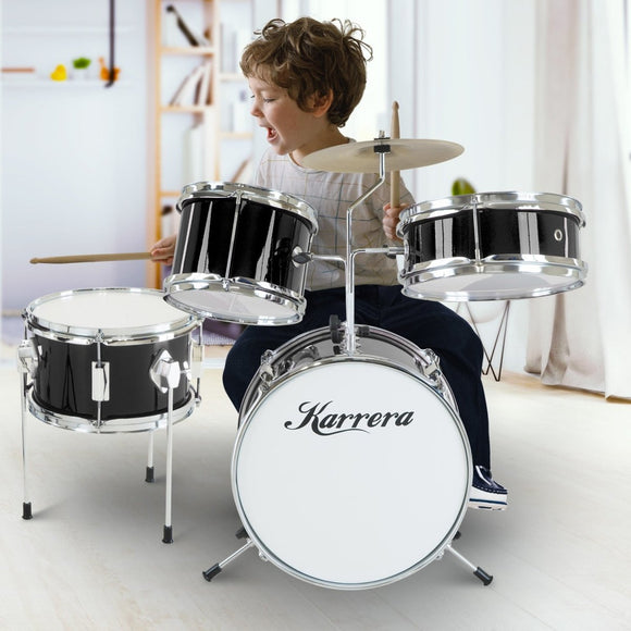 Karrera Children's 4pc Drum Kit - Black - RnR Galore