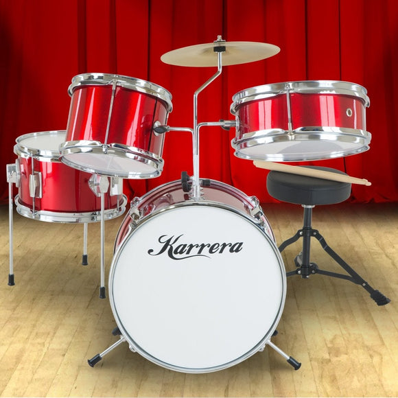 Karrera Children's 4pc Drum Kit - Red - RnR Galore