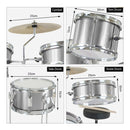Karrera Childrens 4pc Drum Kit - Silver - RnR Galore