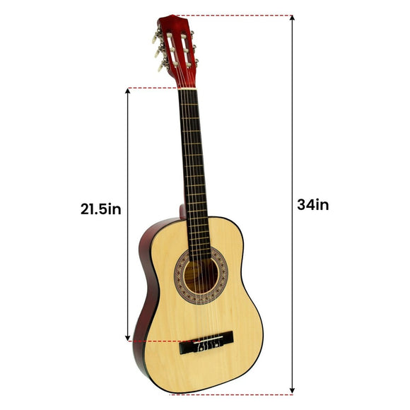 Karrera Childrens Guitar Wooden 34in Acoustic - Natural - RnR Galore