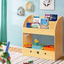 Keezi 3 Tiers Kids Bookshelf Magazine Shelf Organiser Bookcase Display - RnR Galore