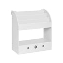 Keezi 3 Tiers Kids Bookshelf Magazine Shelf Organiser Bookcase Display White - RnR Galore