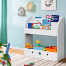 Keezi 3 Tiers Kids Bookshelf Magazine Shelf Organiser Bookcase Display White - RnR Galore