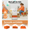 Keezi 3PCS Kids Table and Chairs Set Activity Desk Chalkboard Toys Storage Box - RnR Galore
