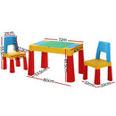 Keezi 3PCS Kids Table and Chairs Set Activity Toys Storage Box Desk Blocks - RnR Galore