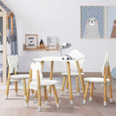 Keezi 5PCS Kids Table and Chairs Set Children Activity Study Play Desk White - RnR Galore