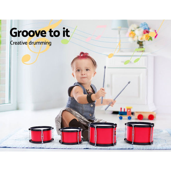 Keezi Kids 7 Drum Set Junior Drums Kit Musical Play Toys Childrens Mini Big Band - RnR Galore