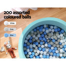 Keezi Kids Ball Pit 90x30cm Ocean Foam Play Pool Barrier Toys Children Blue - RnR Galore