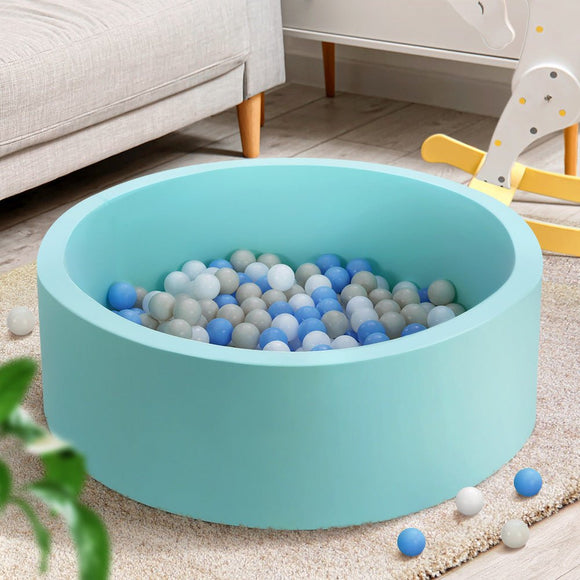 Keezi Kids Ball Pit 90x30cm Ocean Foam Play Pool Barrier Toys Children Blue - RnR Galore