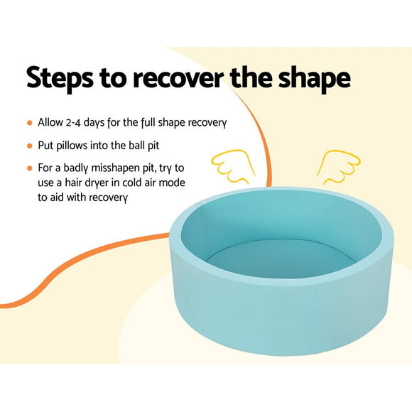 Keezi Kids Ball Pit 90x30cm Ocean Foam Play Pool Barrier Toys Children Blue - RnR Galore