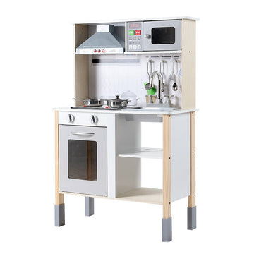Keezi Kids Kitchen Play Set Wooden Pretend Toys Cooking Children Cookware Sink - RnR Galore