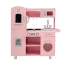 Keezi Kids Kitchen Play Set Wooden Pretend Toys Cooking Children Food Pink - RnR Galore