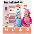 Keezi Kids Kitchen Play Set Wooden Pretend Toys Cooking Children Food Pink - RnR Galore