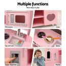 Keezi Kids Kitchen Play Set Wooden Pretend Toys Cooking Children Food Pink - RnR Galore