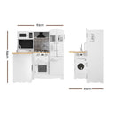 Keezi Kids Kitchen Play Set Wooden Pretend Toys Cooking Children Fridge White - RnR Galore