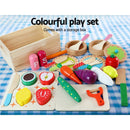 Keezi Kids Kitchen Play Set Wooden Pretend Toys Cooking Utensils Pots Pans Food - RnR Galore
