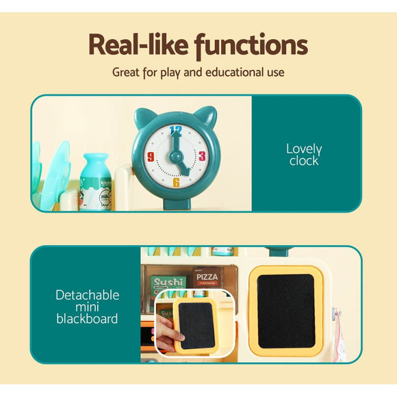 Keezi Kids Kitchen Pretend Play Set Cooking Sound Steam Light Function - RnR Galore