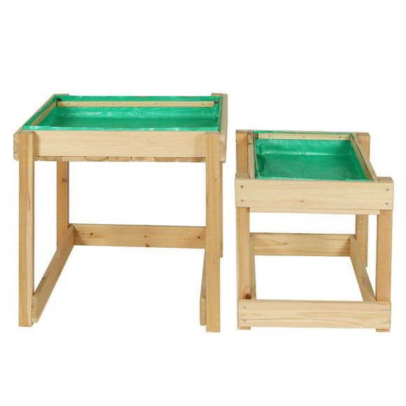 Keezi Kids Sandpit Wooden Sandbox Sand Pit Water Table Outdoor Toys 101cm - RnR Galore