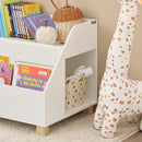 Kids Storage Bookcase 3 Compartments, White - RnR Galore