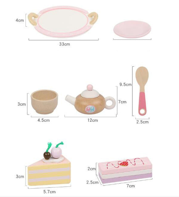 Kids Wooden Kitchen Tea Set Pretend Play - RnR Galore