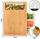 Large Bamboo Cutting Board and 4 Containers with Mobile Holder gift included for Home Kitchen - RnR Galore