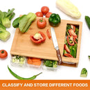 Large Bamboo Cutting Board and 4 Containers with Mobile Holder gift included for Home Kitchen - RnR Galore