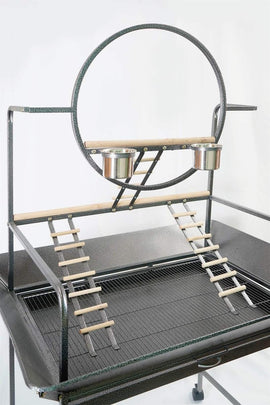 Large Bird Cage Parrot Playpen Gym Toy Stand With Ladder On Wheels - RnR Galore