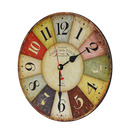 Large Colourful Wall Clock Kitchen Office Retro Timepiece - RnR Galore