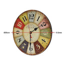 Large Colourful Wall Clock Kitchen Office Retro Timepiece - RnR Galore