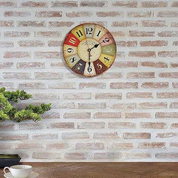 Large Colourful Wall Clock Kitchen Office Retro Timepiece - RnR Galore