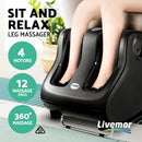 Livemor Foot Massager Shiatsu Massagers Electric Roller Calf Leg Kneading Black - RnR Galore