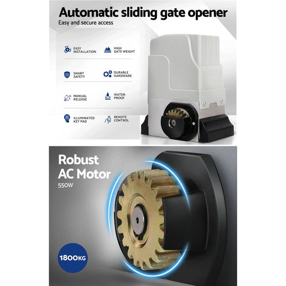 Lockmaster Automatic Sliding Gate Opener Kit 6M 1800KG - RnR Galore