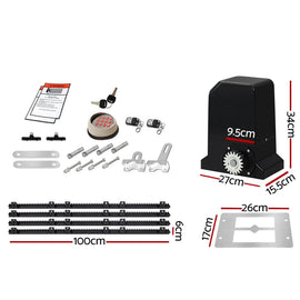 Lockmaster Automatic Sliding Gate Opener Kit Keypad 4M 1000KG - RnR Galore