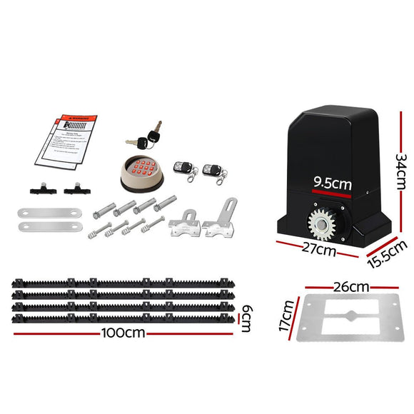Lockmaster Automatic Sliding Gate Opener Kit Keypad 4M 1000KG - RnR Galore