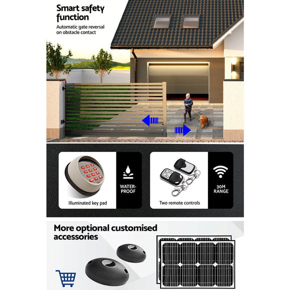 Lockmaster Automatic Sliding Gate Opener Kit Keypad 4M 1000KG - RnR Galore