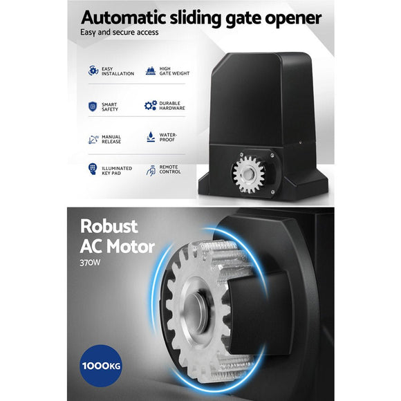 Lockmaster Automatic Sliding Gate Opener Kit Keypad 4M 1000KG - RnR Galore