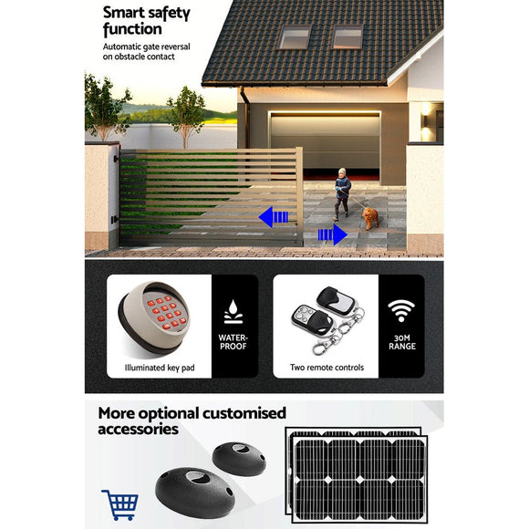 LockMaster Electric Sliding Gate Opener 1200KG Keypad 4M - RnR Galore