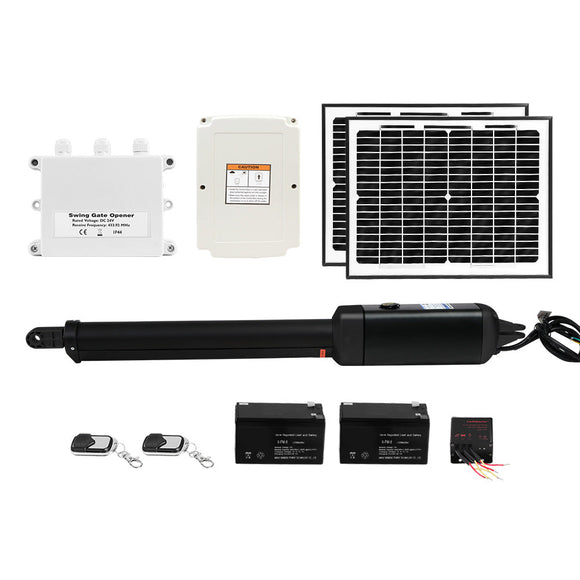 Lockmaster Single Swing Gate Opener 600KG 20W Solar Panel - RnR Galore