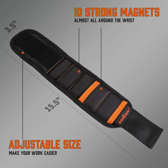 Magnetic Wristband & Universal Socket Grip 7 - 19mm Magnets Screws Nails Holder - RnR Galore