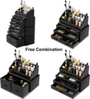 Makeup Cosmetic Organizer Storage with 12 Drawers Display Boxes (Black) - RnR Galore