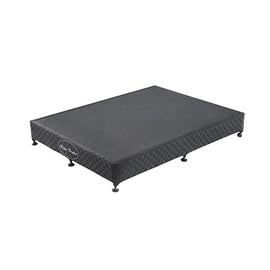 Mattress Base Ensemble Double Size Solid Wooden Slat in Black with Removable Cover - RnR Galore