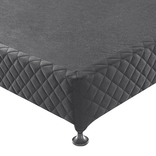 Mattress Base Ensemble Double Size Solid Wooden Slat in Black with Removable Cover - RnR Galore